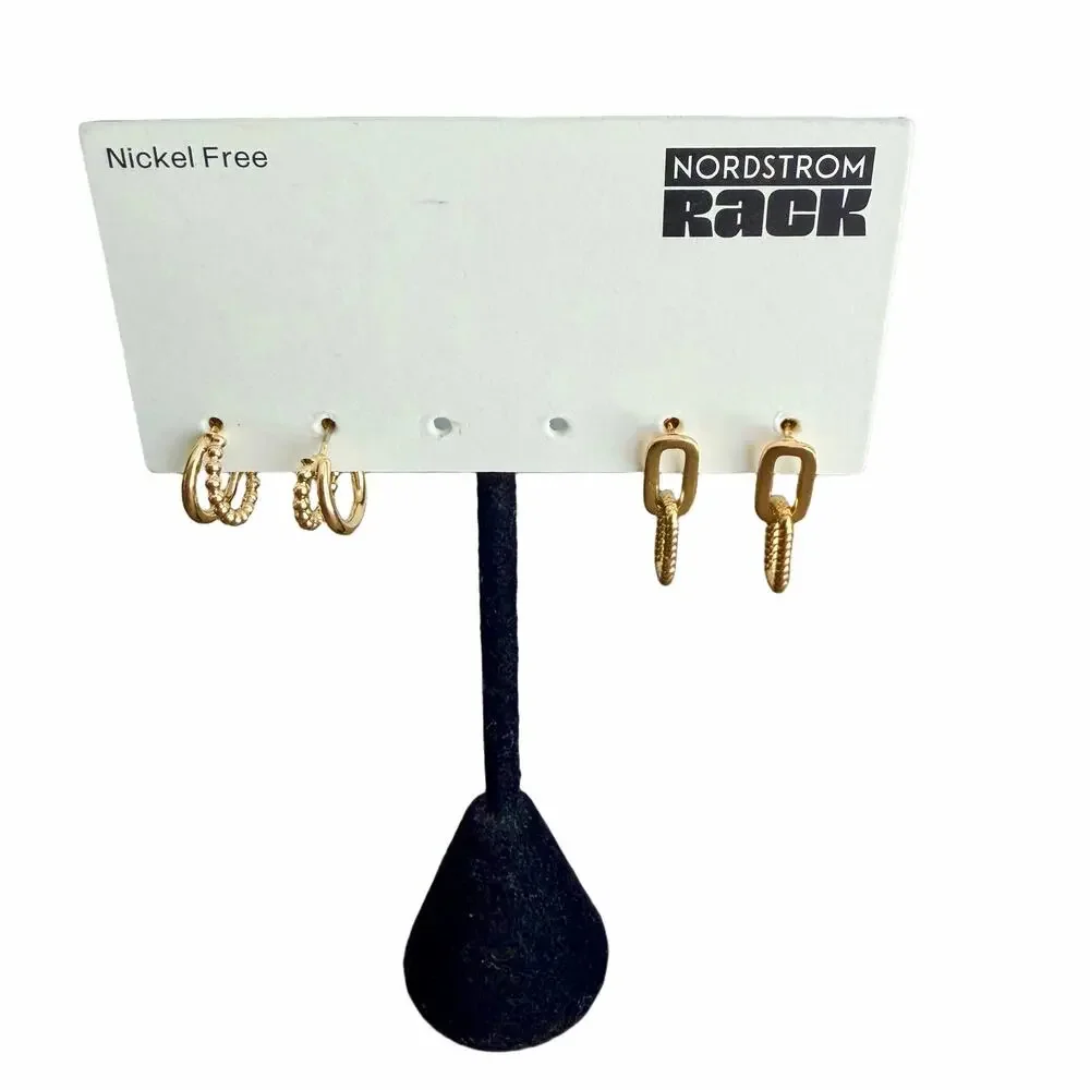 New Nordstrom Rack Gold Tone Earring Set - 2 pairs